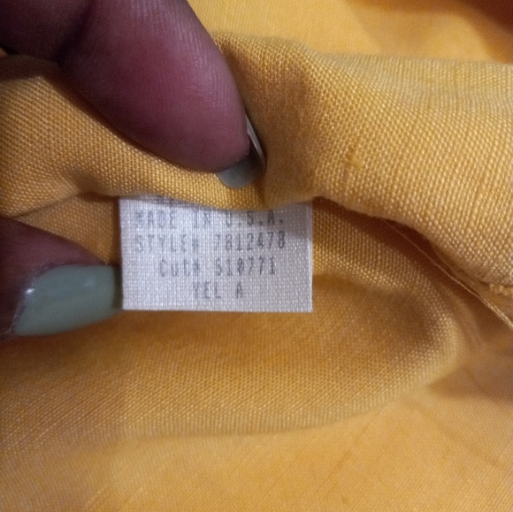 Harris Wallace Shirt Yellow Womens Long Sleeves Button Down Bamboo, Size M/52 - Picture 5 of 10